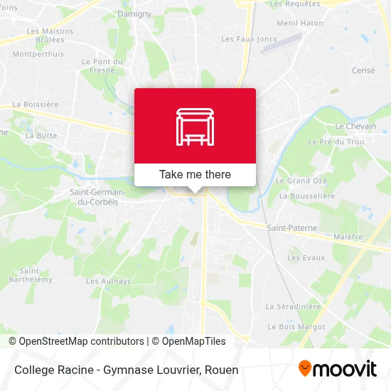 College Racine - Gymnase Louvrier map