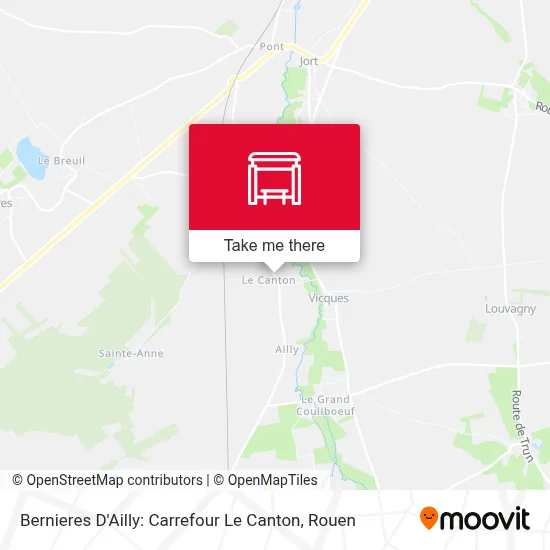 Mapa Bernieres D'Ailly: Carrefour Le Canton
