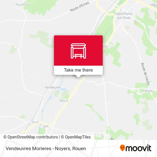 Vendeuvres Morieres - Noyers map