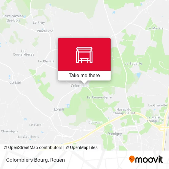 Mapa Colombiers Bourg