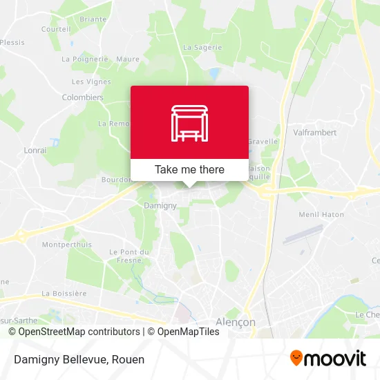 Mapa Damigny Bellevue