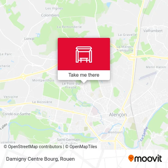 Damigny Centre Bourg map