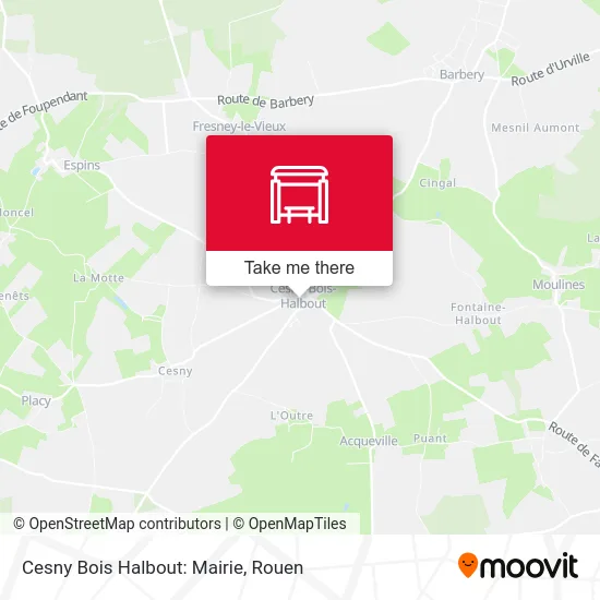 Cesny Bois Halbout: Mairie map