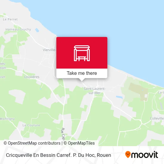 Cricqueville En Bessin Carref. P. Du Hoc map