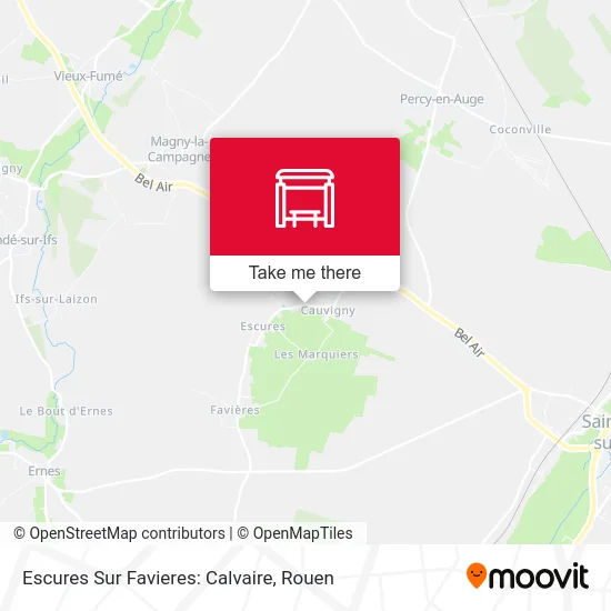 Mapa Escures Sur Favieres: Calvaire