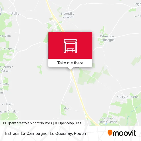 Estrees La Campagne: Le Quesnay map