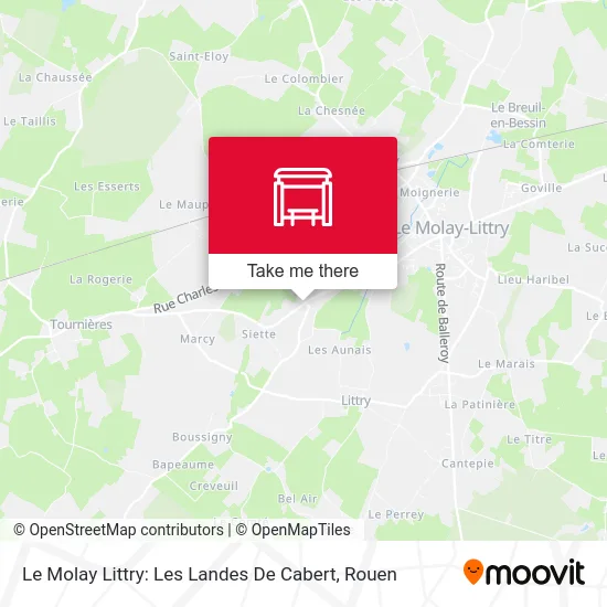 Le Molay Littry: Les Landes De Cabert map