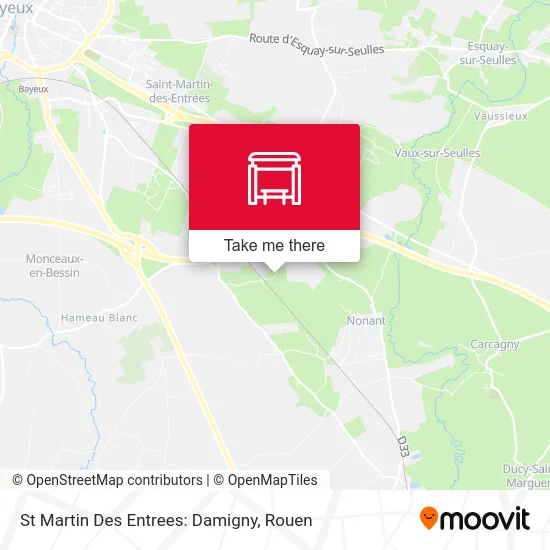 St Martin Des Entrees: Damigny map