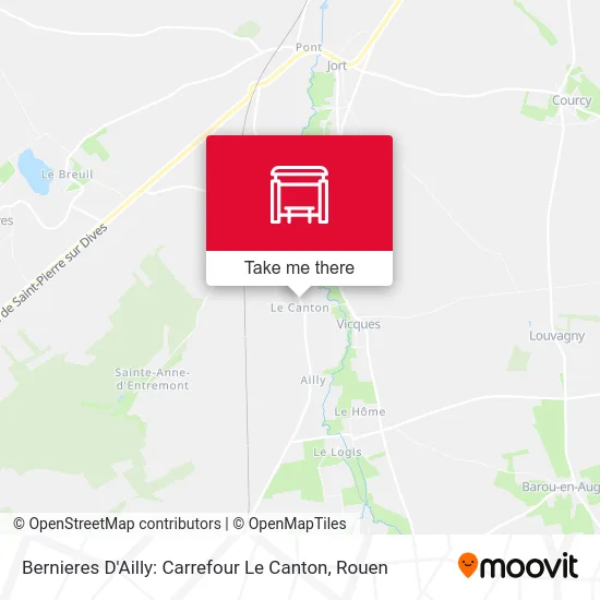 Bernieres D'Ailly: Carrefour Le Canton map