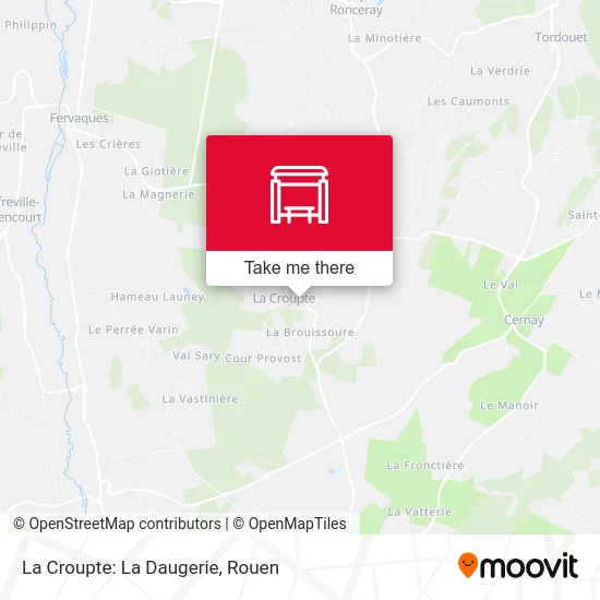 La Croupte: La Daugerie map