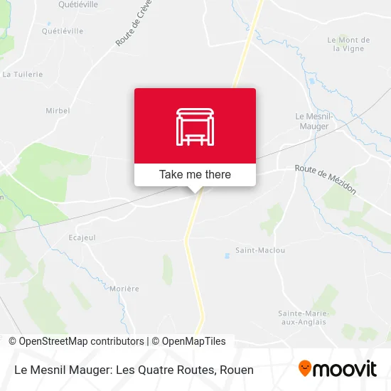 Le Mesnil Mauger: Les Quatre Routes map