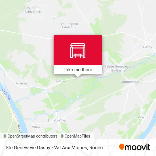 Ste Genevieve Gasny - Val Aux Moines map
