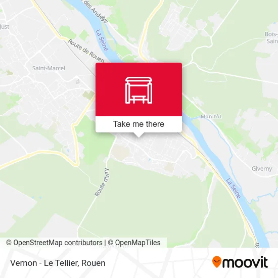 Mapa Vernon - Le Tellier