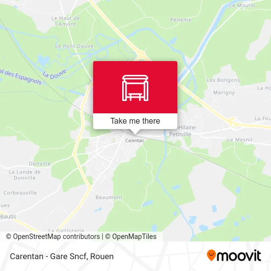 Mapa Carentan - Gare Sncf