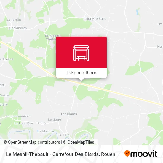 Mapa Le Mesnil-Thebault - Carrefour Des Biards