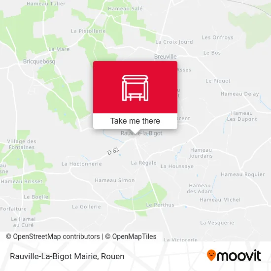 Rauville-La-Bigot Mairie map