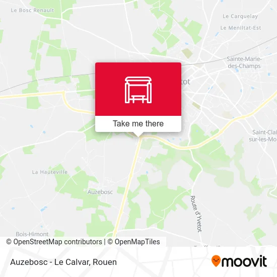 Mapa Auzebosc - Le Calvar