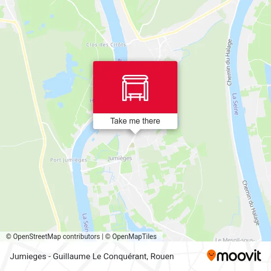 Jumieges - Guillaume Le Conquérant map
