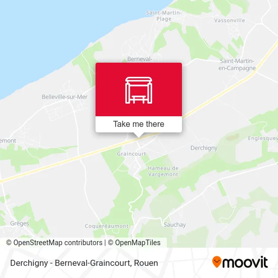 Derchigny - Berneval-Graincourt map