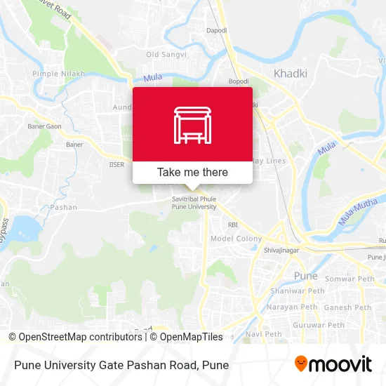 Pune Vidyapeeth Gate Pashan Road map