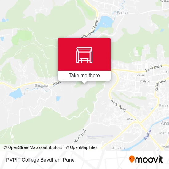 PVPIT College Bavdhan map