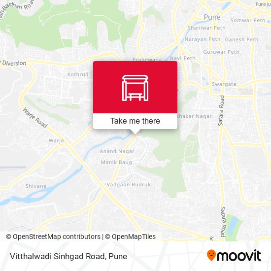 Vitthalwadi Sinhgad Road map