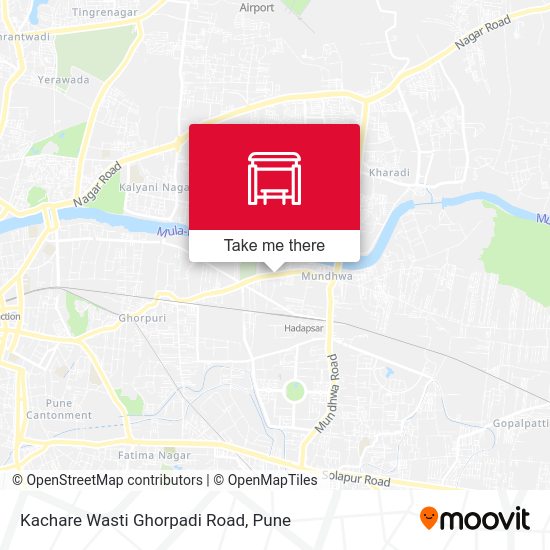 Kachare Wasti Ghorpadi Road map