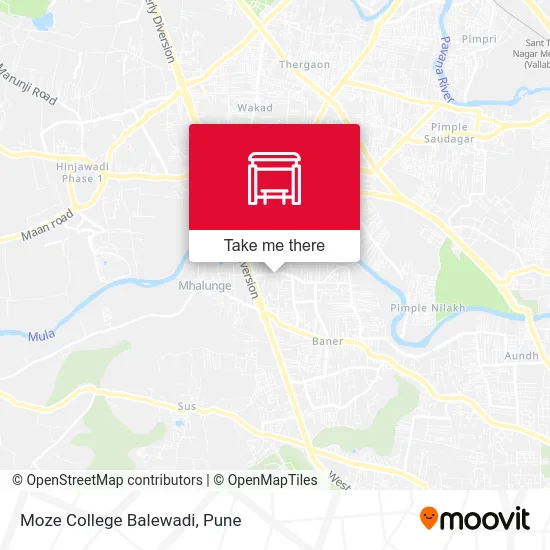 Moze College Balewadi map