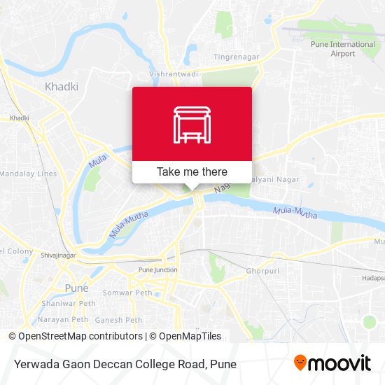 Yerwada Gaon Deccan College Road map
