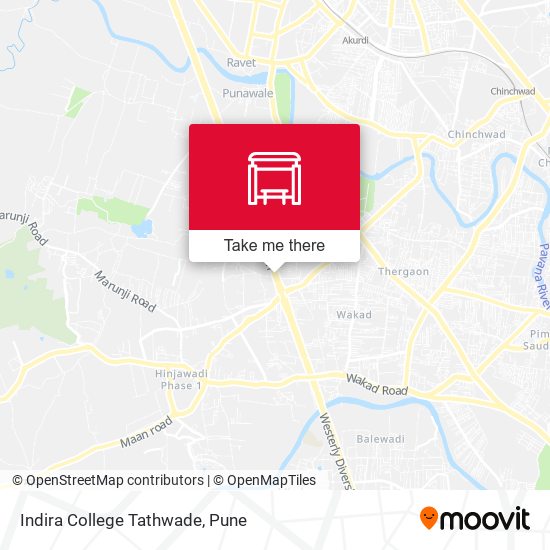 Indira College Tathwade map