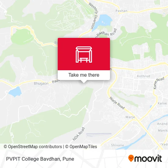 PVPIT College Bavdhan map