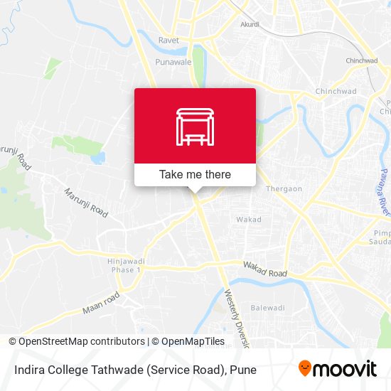 Indira College Tathwade (Service Road) map