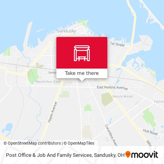 Post Office & Job And Family Services map