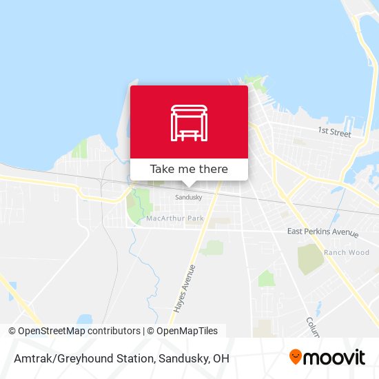 Amtrak/Greyhound Station map