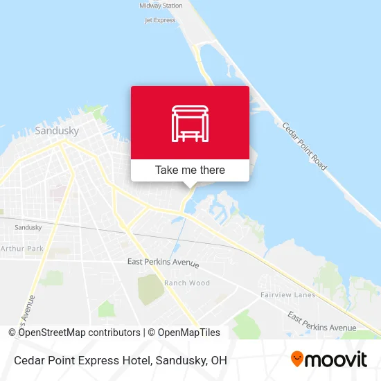 Cedar Point Express Hotel map