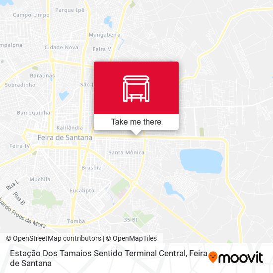 Estação Dos Tamaios Sentido Terminal Central map