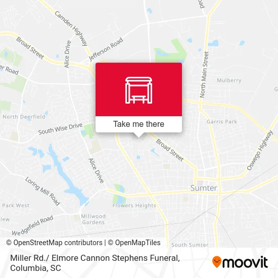 Miller Rd./ Elmore Cannon Stephens Funeral map