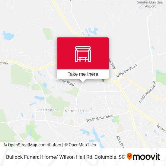 Bullock Funeral Home/ Wilson Hall Rd map
