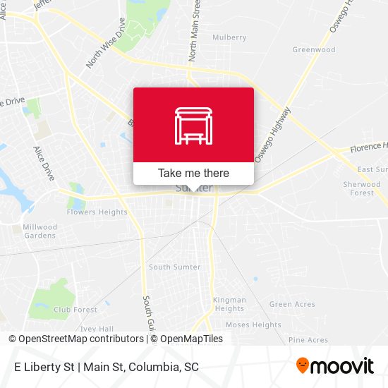 E Liberty St | Main St map