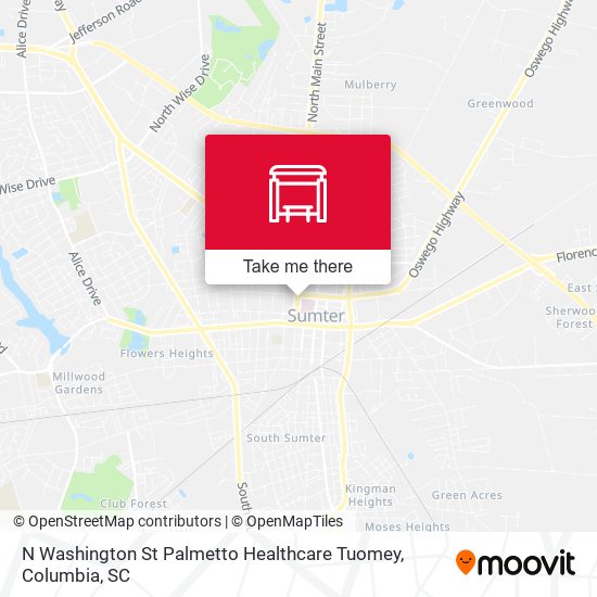 N Washington St Palmetto Healthcare Tuomey map