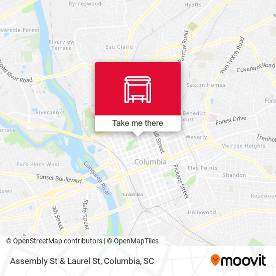 Assembly St & Laurel St map