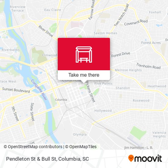 Mapa de Pendleton St & Bull St