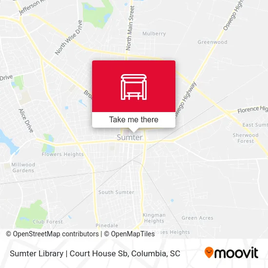 Sumter  Library | Court House Sb map