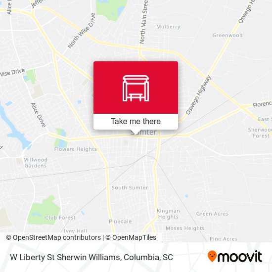 W Liberty St Sherwin Williams map