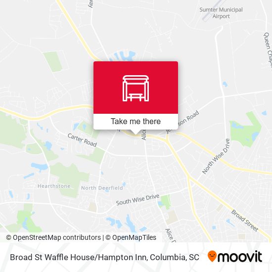 Mapa de Broad St Waffle House / Hampton Inn