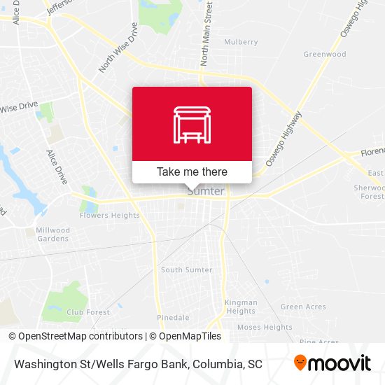 Washington St/Wells Fargo Bank map