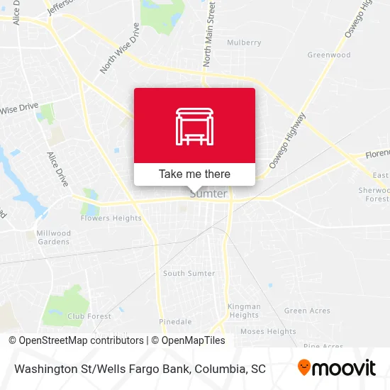 Washington St/Wells Fargo Bank map
