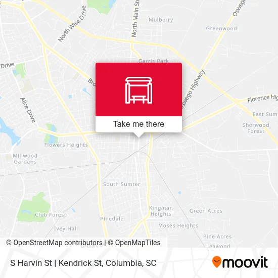 S Harvin St | Kendrick St map
