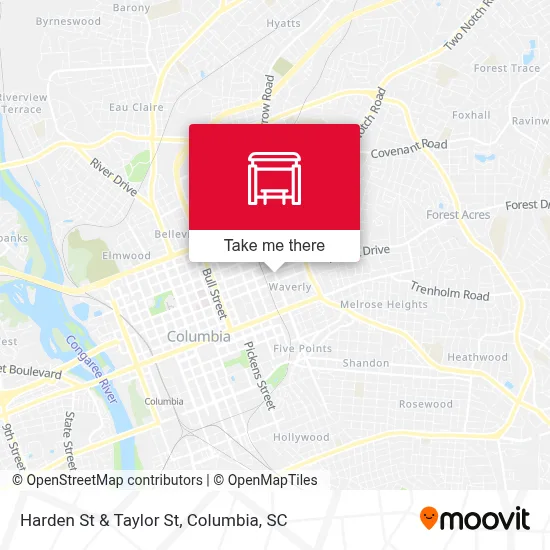Harden St & Taylor St map