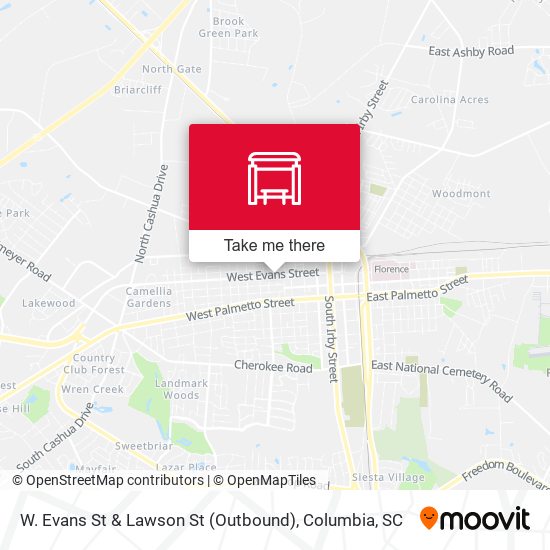 W. Evans St & Lawson St (Outbound) map